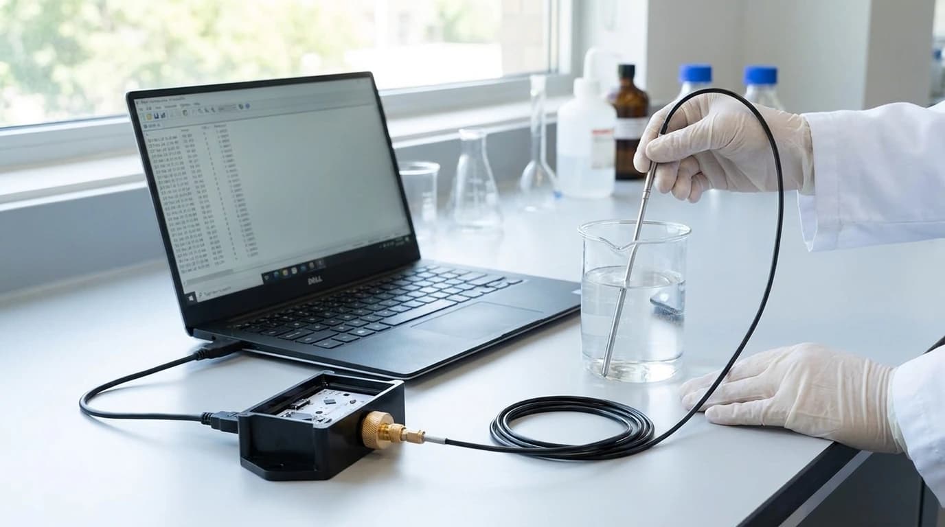 Laboratórny teplomer PT-1000 s USB