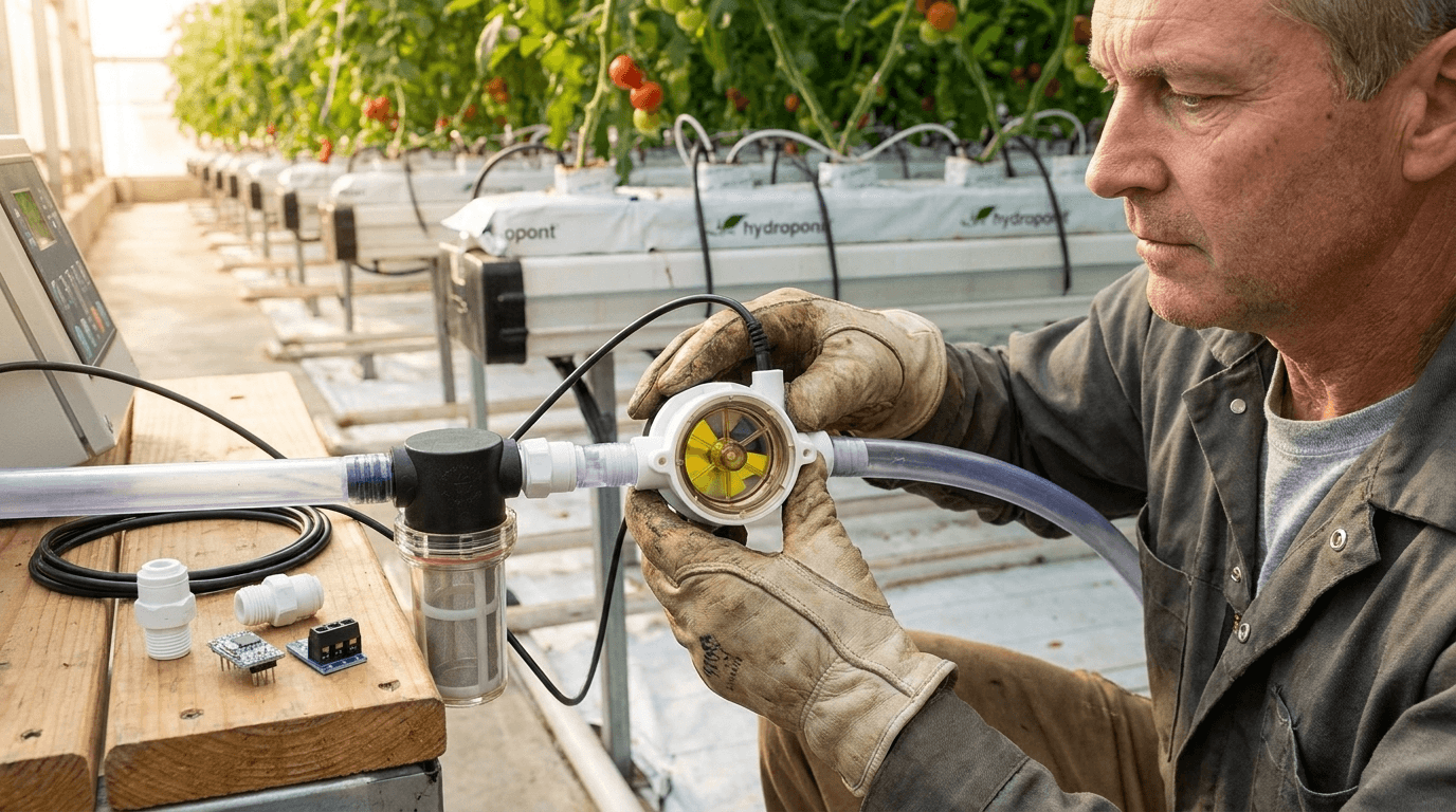 Prietokomer 1/4 palca pre živné a laboratórne roztoky