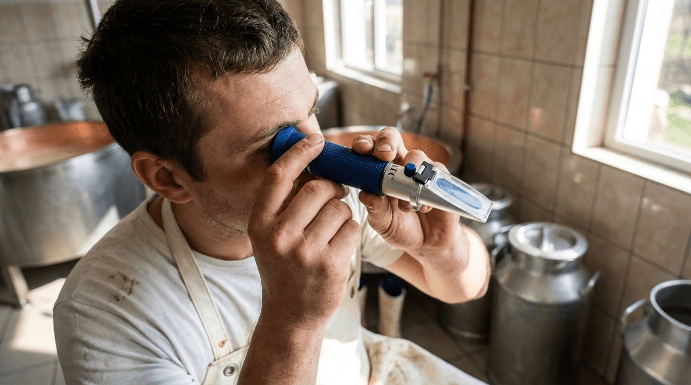 Refraktometer Brix pre zmrzlinové zmesi, 0–80%